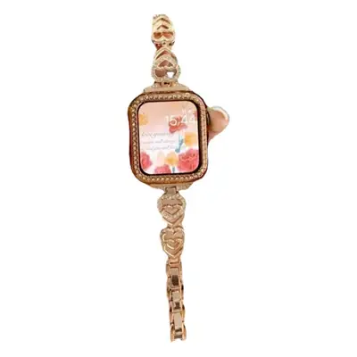 Gold Heart Diamond Watch Strap for Women