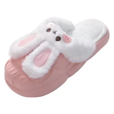 Cute Cartoon Rabbit Cotton Slippers Women Pink