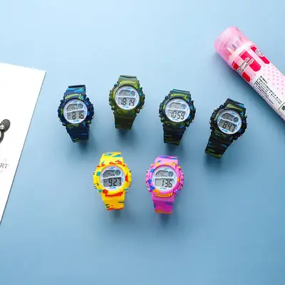 Kids Digital Watch Blue Green Outdoor Sports