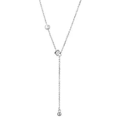 S925 Silver Tassel Pearl Necklace for Women
