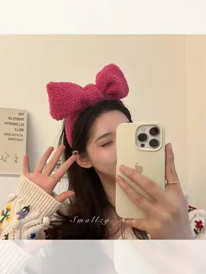 Vintage Bow Hairpin for Women Autumn Winter Face Wash