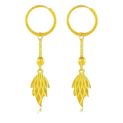 Vietnam Gold Feather Earrings for Women