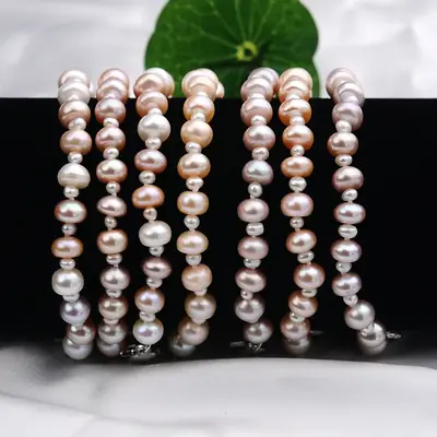 Freshwater Pearl Bracelet Women's White Mixed Color 7-8mm