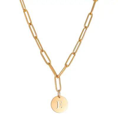 Stainless Steel Necklace with Brand Letter Marking, 12x4mm, 7.5g Weight
