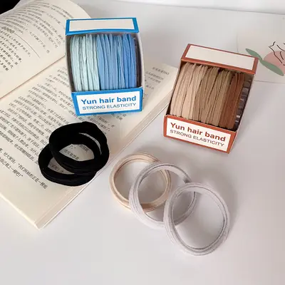 Korean Japanese Bun Hair Ties Non Damaging High Elasticity Boxed