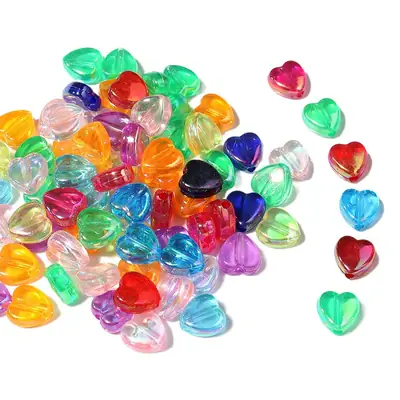 9mm Transparent Love Shape Acrylic Beads