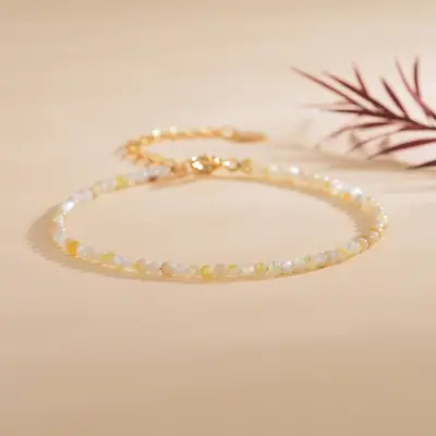 Natural Beaded Bracelet for Girls with Heart Design