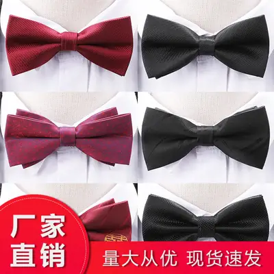 Wine Red Bow Tie for Men Wedding Guest