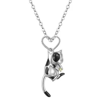 S925 Silver Cat Necklace for Girls Wholesale