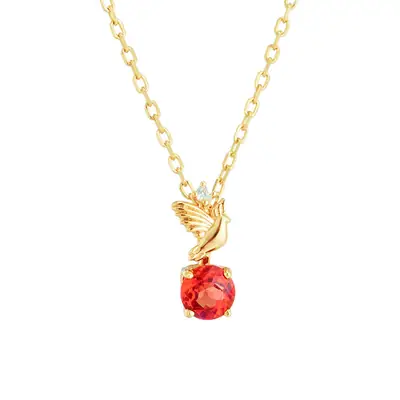 Japanese Style Red Pomegranate Pendant Necklace