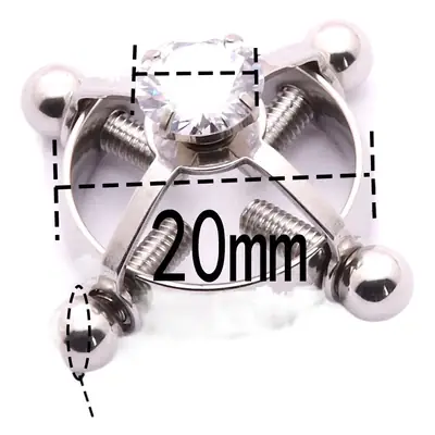 Cross-Border Diamond Nipple Rings 8mm Silver