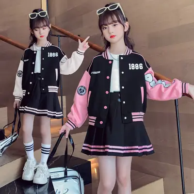 Girls Baseball Jacket & Skirt Set for Girls 2025