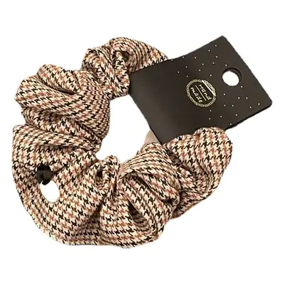 Korean style houndstooth hair ring female temperament simple small plaid fabric French ponytail large intestine ring retro hair rope