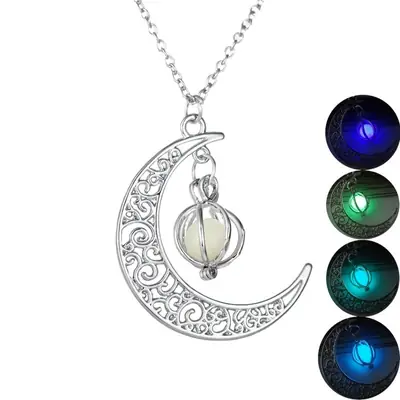 Luminous Moon Necklace for Women Halloween