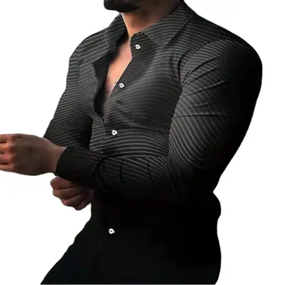 Men's 23" Printed Long Sleeve Shirt with Wings Design