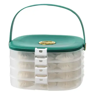 Multi-layer Frozen Dumpling Tray with Green Cover