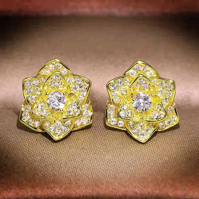Cao Shi Zircon Cross Earrings for Women