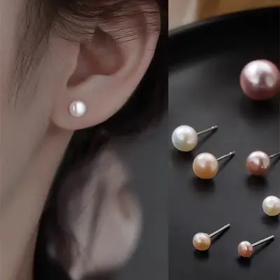 S999 Sterling Silver Pearl Earrings for Women