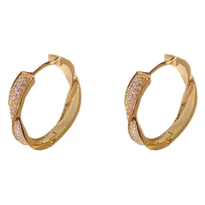Gold Tipped Zircon Twisted Earrings for Women