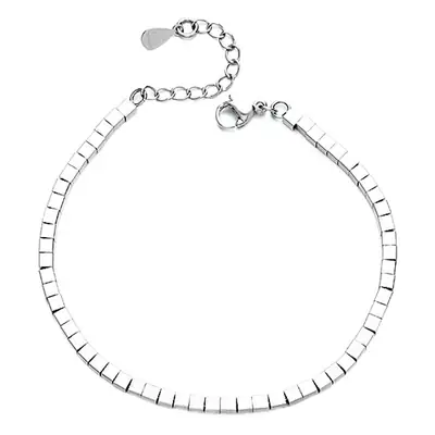 Broken Silver Flower Shadow Necklace with Square Earrings