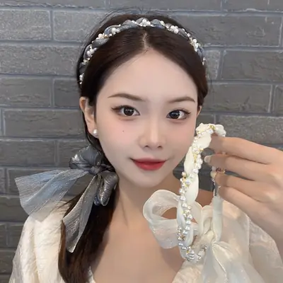 French Style Pearl Braided Hairband for Girls