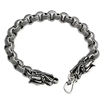 Men's Rough Punk Ring Great Wall Design Silver
