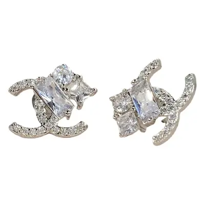 South Korea Diamond Cross Earrings Full Crystal Stud Earrings