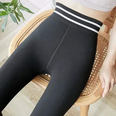3D Hip-Lifting Leggings Black Fleece Winter Wear