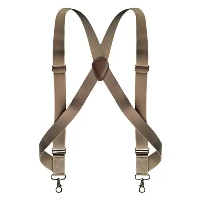 Men's Navy Blue Cross Clip Suspenders with Bronze Hook Buckle