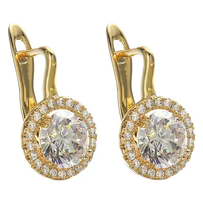 Cao Shi Gold Zircon Earrings for Women