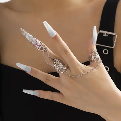 Gothic Hollow Tapered Nail Set for Women