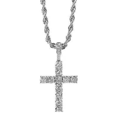 Full Diamond Cross Necklace Men's Hip Hop Chain