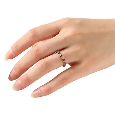 2mm Mini S925 Silver Natural Rainbow Tourmaline Ring Pearl Crystal Texture Blessing Good Luck