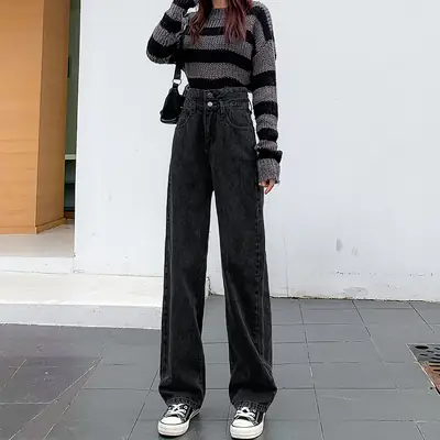 Women Straight Leg Jeans Wide Leg Spring Autumn 2022
