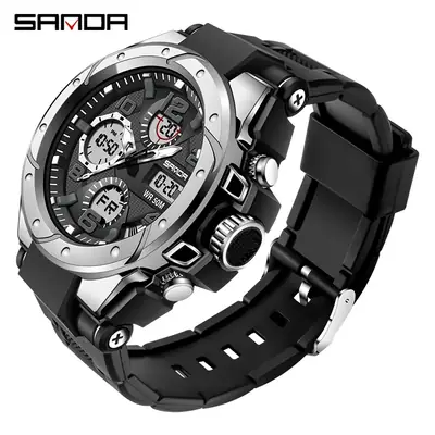 Sanda 6008 Sport Watch Green Digital Waterproof