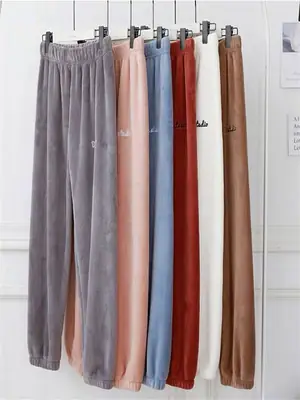 Women's Warm Coral Fleece Lazy Pants Winter Casual