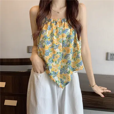 Women Floral Halterneck Camisole Summer Top 2025