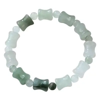 Vintage Tianshan Cui Natural Chalcedony Beaded Bracelet for Women