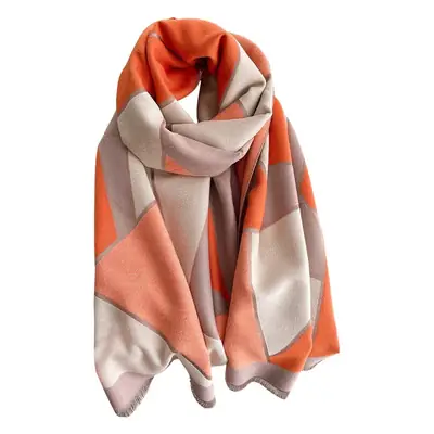 Women's Warm Neck Shawl Orange Beige Air Conditioner Cover