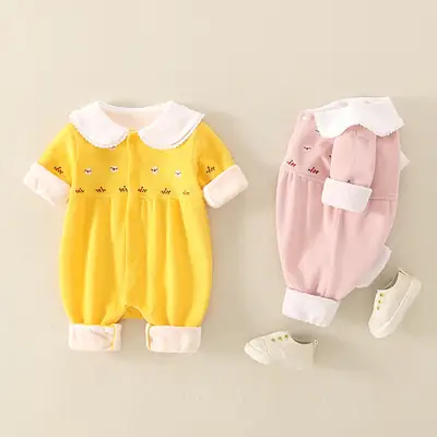 Baby Yellow Long Sleeve Jumpsuit for Girls