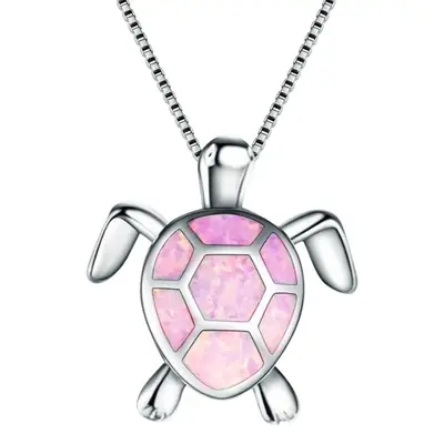 Turtle Pendant Necklace with Ocean Heart Design