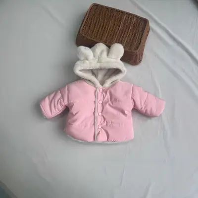 Blue Hooded Warm Puffer Jacket for Kids Unisex
