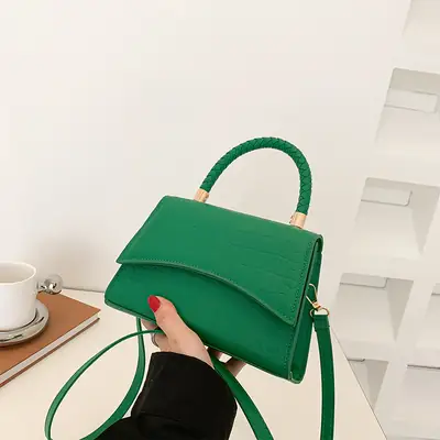 Women's White Shoulder Bag with Crossbody Strap