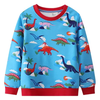 European American Spring Boys Sweatshirt Dinosaur Pattern