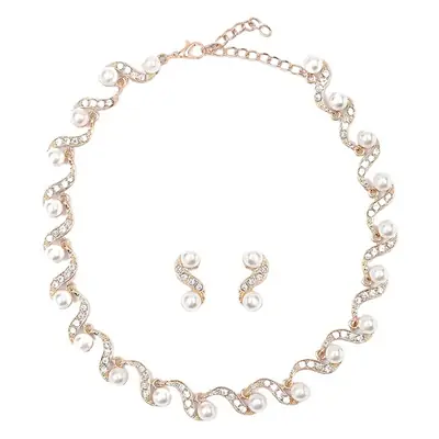 Pearl Necklace & Earrings Set for Women