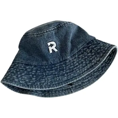 Women's New Alphabet Denim Fisherman Hat Sunshade Show Face Small