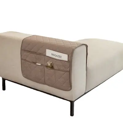 Ultrasonic Quilted Sofa Armrest Cushion with Storage