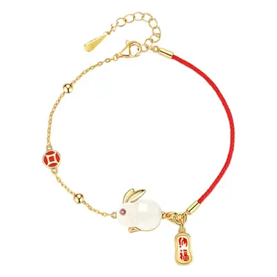 Chinese Style New Nafu Jade Rabbit Bracelet for Girl's Birthday Gift