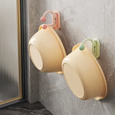 Wall-Mounted Bathroom Storage Rack with Planet-Shaped Basin Hook