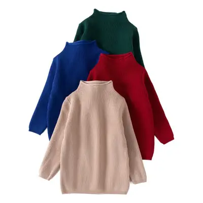 Baby's & Girls' Turtleneck Sweater Set in Blue, Red, Green, Beige